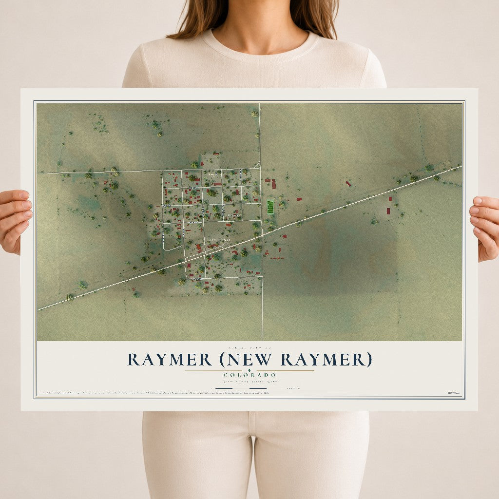 Map of Raymer (New Raymer), Colorado, 18 x 24 inch unframed archival matte print