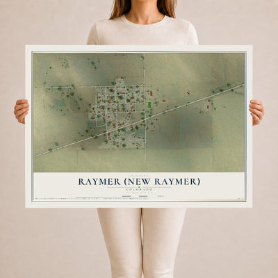 Map of Raymer (New Raymer), Colorado, 24 x 36 inch unframed archival matte print