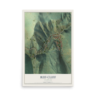 Map of Red Cliff, Colorado, 12 x 18 inch unframed archival matte print