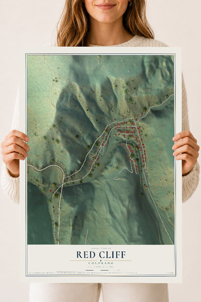 Map of Red Cliff, Colorado, 18 x 24 inch unframed archival matte print