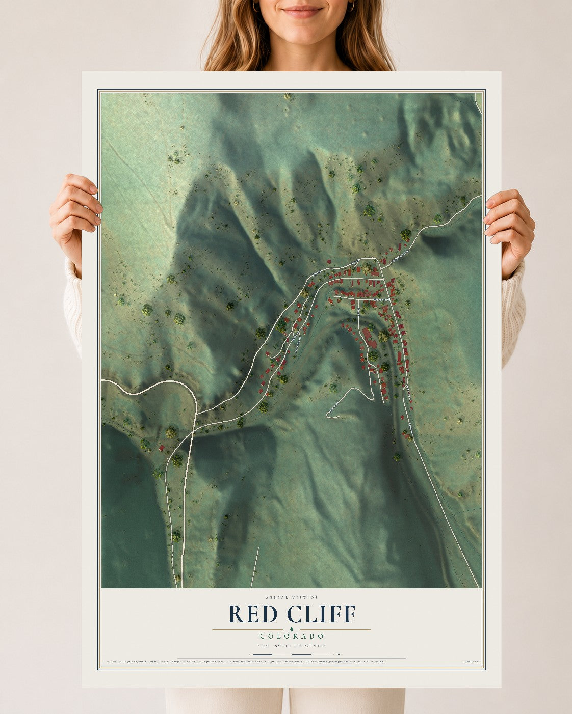 Map of Red Cliff, Colorado, 24 x 36 inch unframed archival matte print