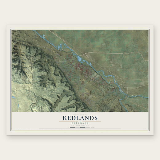 Redlands, Colorado map print, the full design