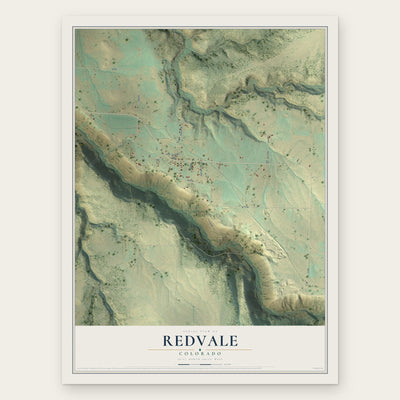 Redvale, Colorado map print, the full design