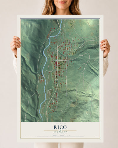 Map of Rico, Colorado, 24 x 36 inch unframed archival matte print