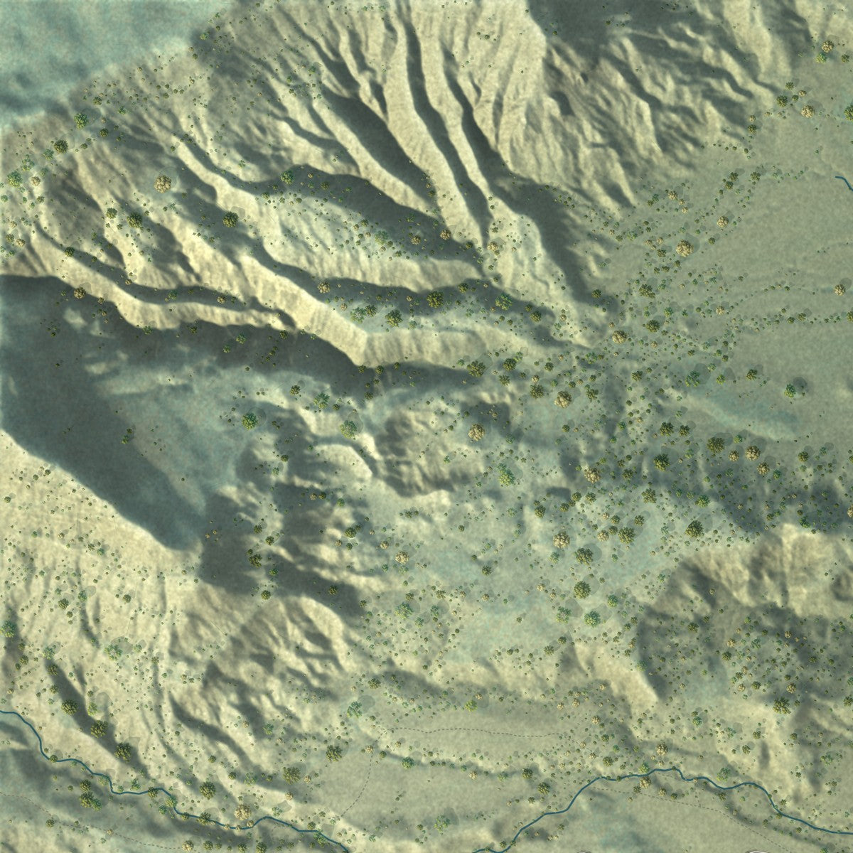Close-up of the map of Rifle, Colorado print showing street and building detail