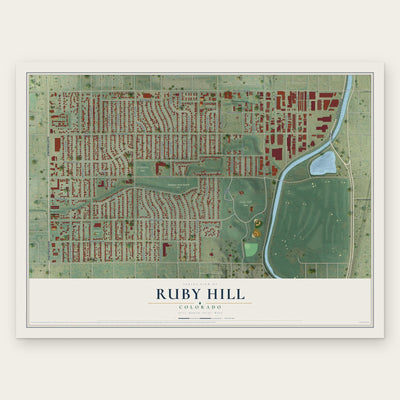 Ruby Hill, Colorado map print, the full design