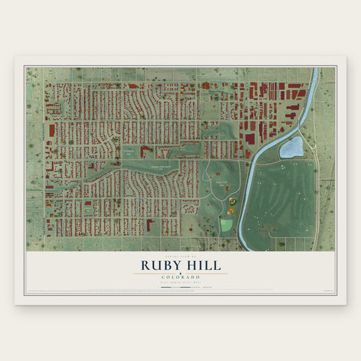 Ruby Hill, Colorado map print, the full design