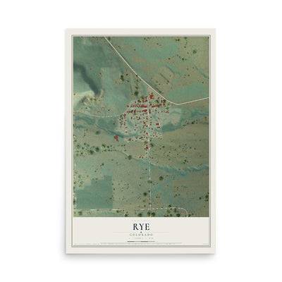Map of Rye, Colorado, 12 x 18 inch unframed archival matte print
