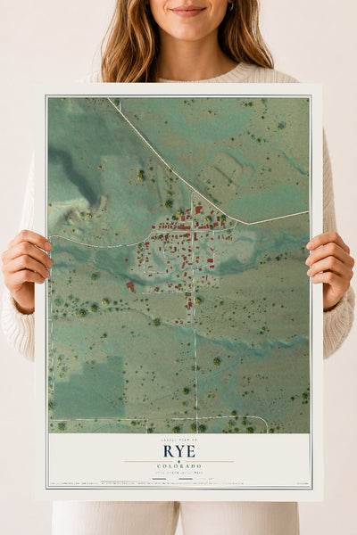 Map of Rye, Colorado, 18 x 24 inch unframed archival matte print