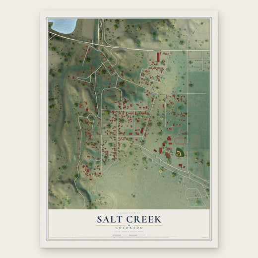 Salt Creek, Colorado map print, the full design