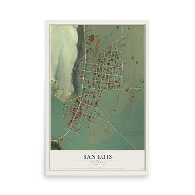 Map of San Luis, Colorado, 12 x 18 inch unframed archival matte print