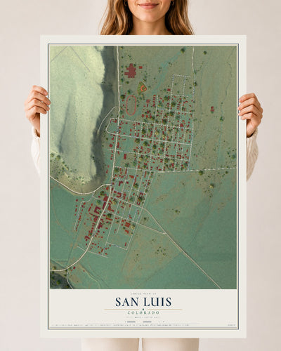 Map of San Luis, Colorado, 24 x 36 inch unframed archival matte print