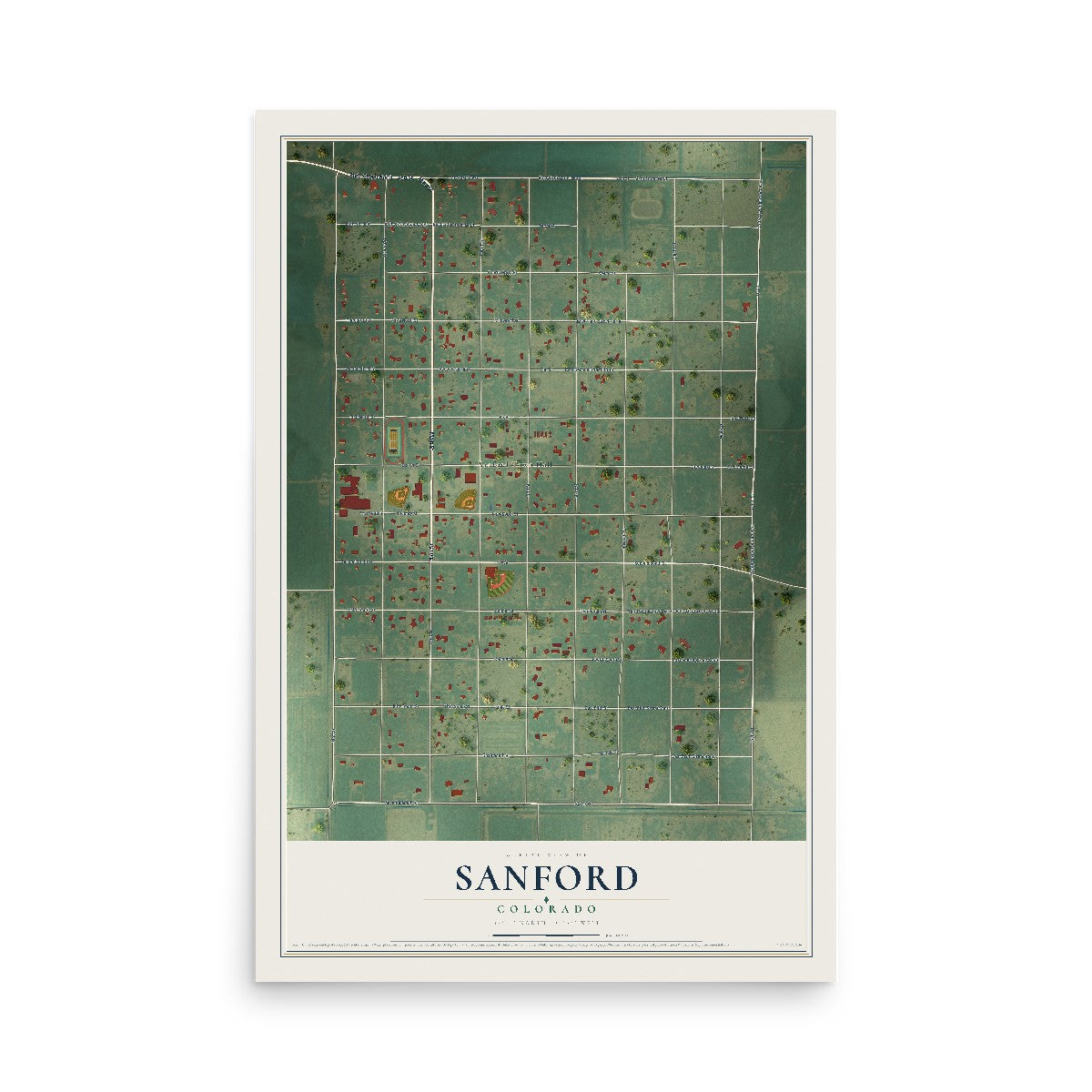 Map of Sanford, Colorado, 12 x 18 inch unframed archival matte print