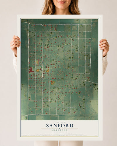Map of Sanford, Colorado, 24 x 36 inch unframed archival matte print