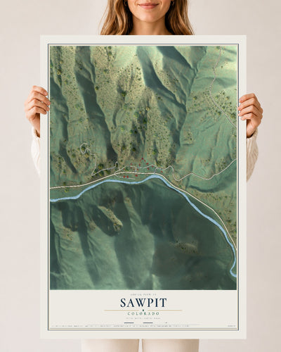 Map of Sawpit, Colorado, 24 x 36 inch unframed archival matte print