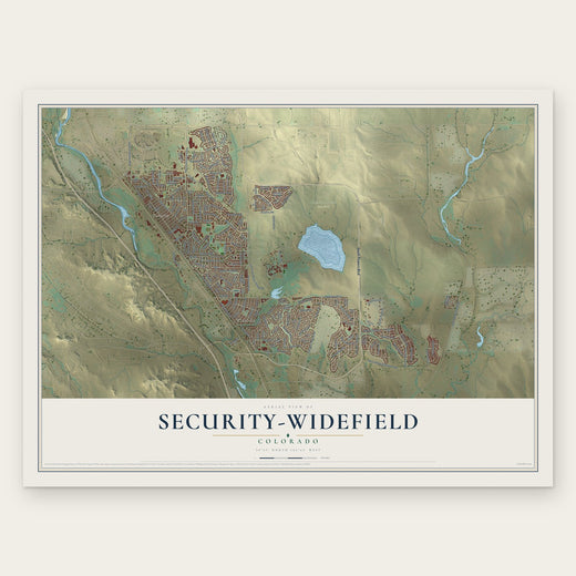 Security-Widefield, Colorado map print, the full design