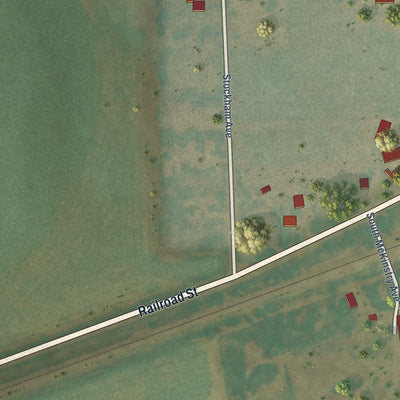 Second close-up of the map of Sedgwick, Colorado print showing more streets and buildings