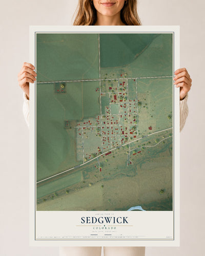 Map of Sedgwick, Colorado, 24 x 36 inch unframed archival matte print