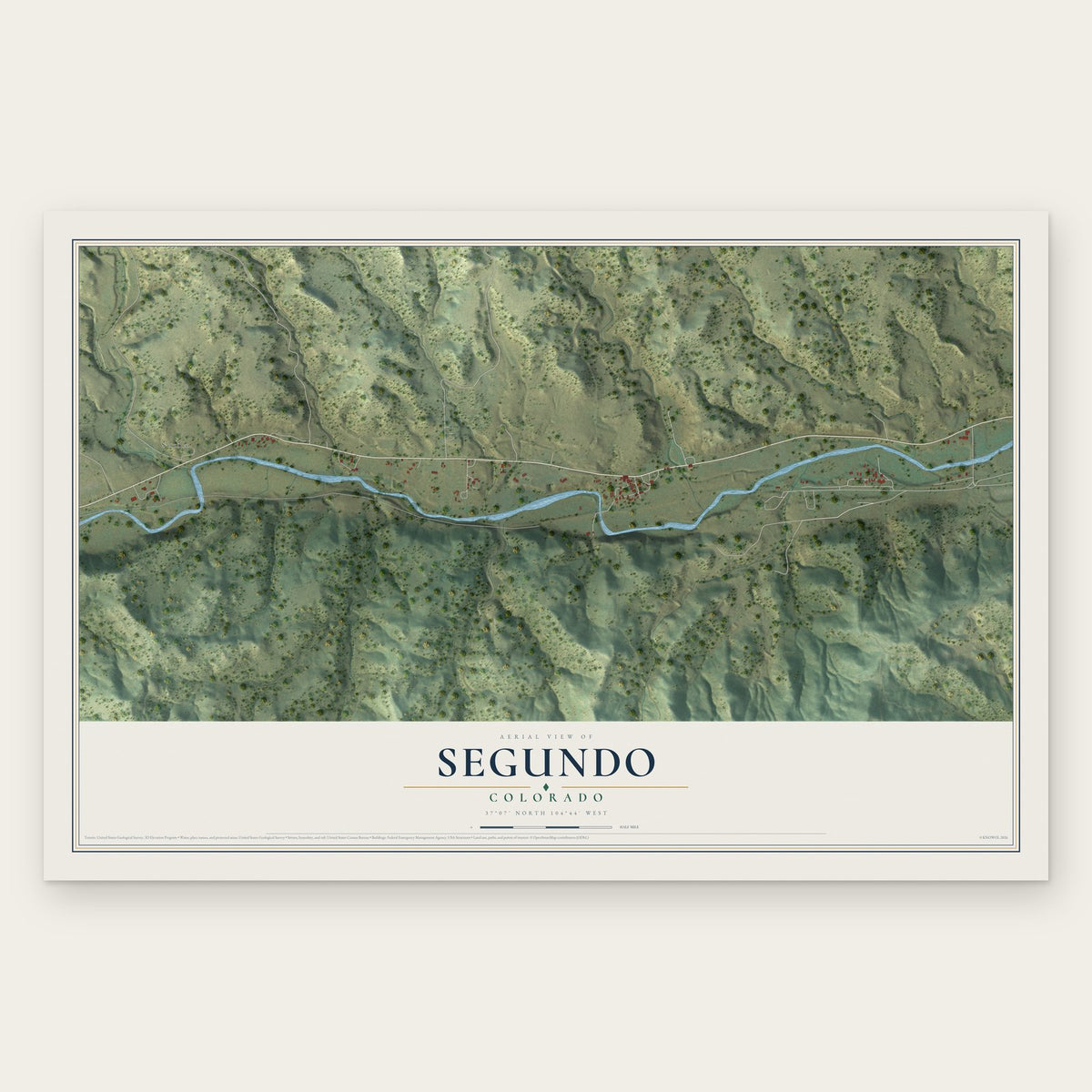 Segundo, Colorado map print, the full design