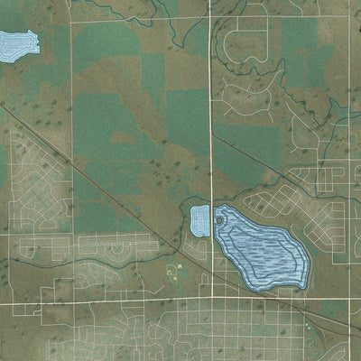 Second close-up of the map of Severance, Colorado print showing more streets and buildings