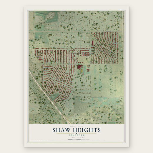 Shaw Heights, Colorado map print, the full design