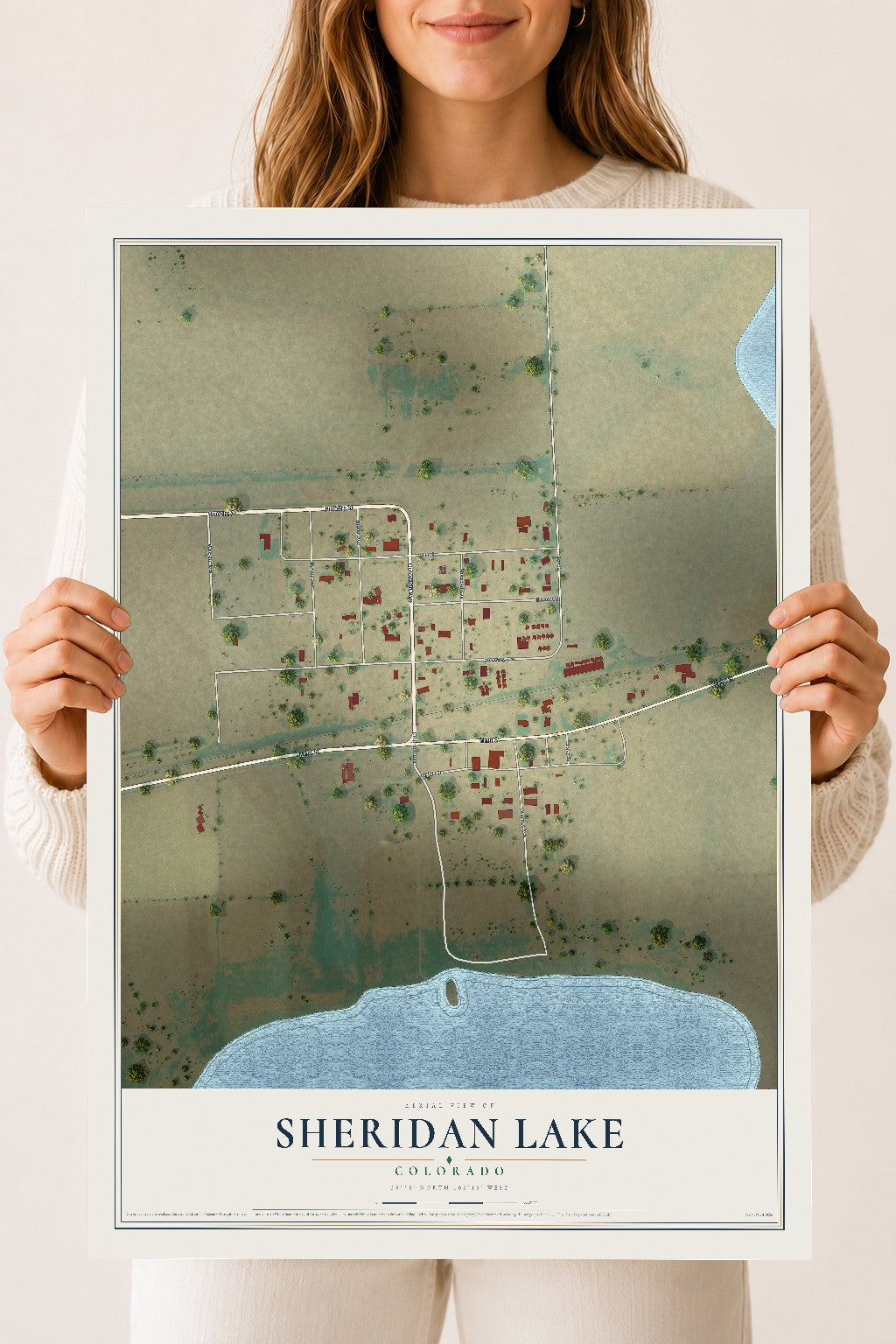 Map of Sheridan Lake, Colorado, 18 x 24 inch unframed archival matte print