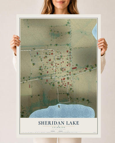 Map of Sheridan Lake, Colorado, 24 x 36 inch unframed archival matte print