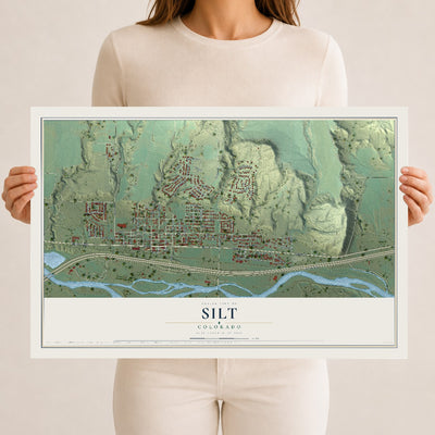 Map of Silt, Colorado, 12 x 18 inch unframed archival matte print