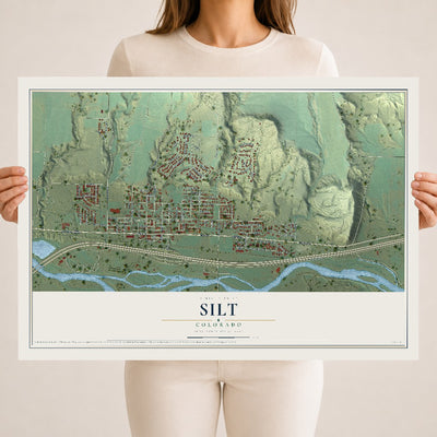 Map of Silt, Colorado, 18 x 24 inch unframed archival matte print
