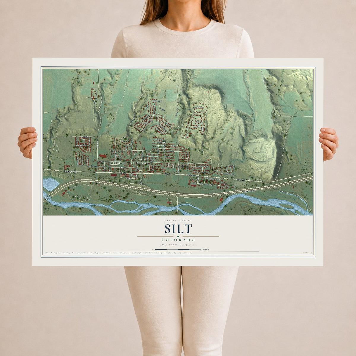 Map of Silt, Colorado, 24 x 36 inch unframed archival matte print