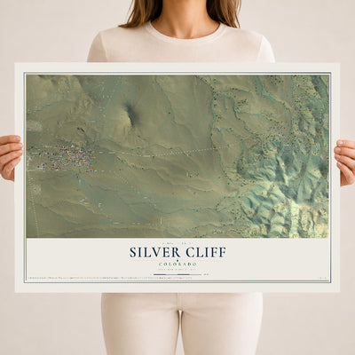 Map of Silver Cliff, Colorado, 18 x 24 inch unframed archival matte print