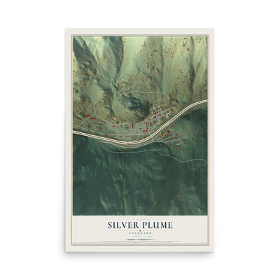 Map of Silver Plume, Colorado, 12 x 18 inch unframed archival matte print