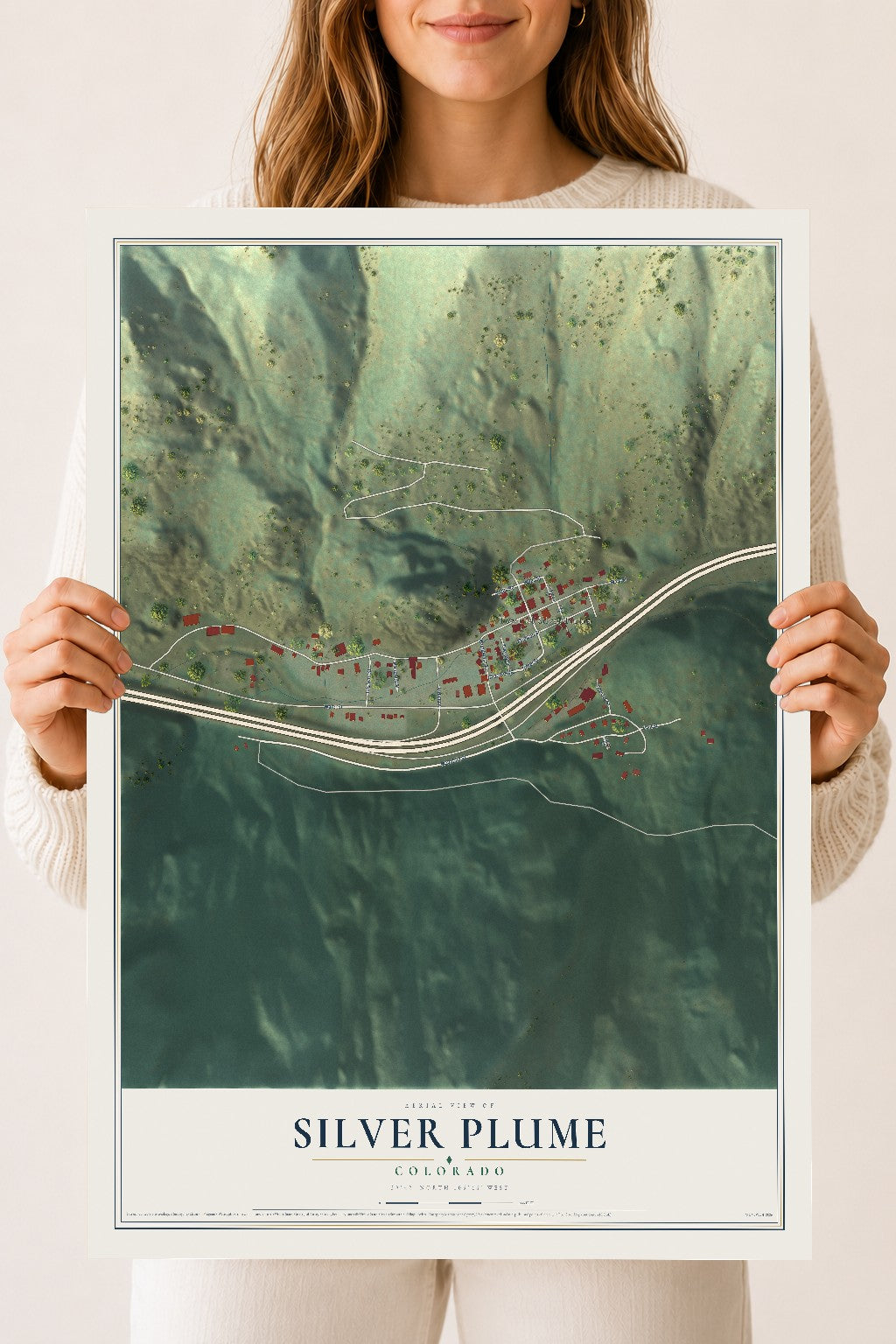 Map of Silver Plume, Colorado, 18 x 24 inch unframed archival matte print