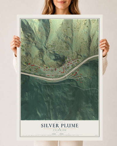 Map of Silver Plume, Colorado, 24 x 36 inch unframed archival matte print