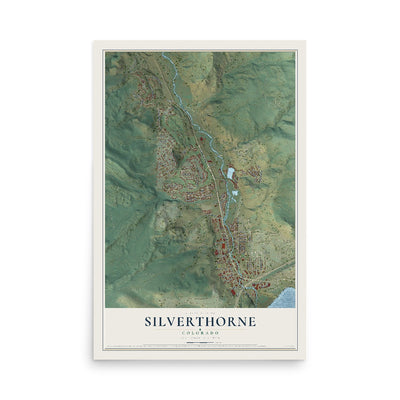 Map of Silverthorne, Colorado, 12 x 18 inch unframed archival matte print