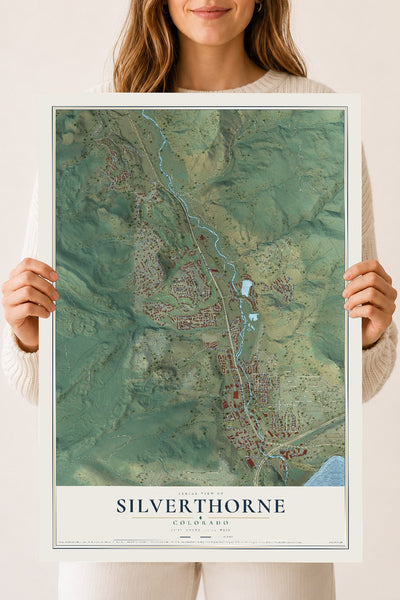 Map of Silverthorne, Colorado, 18 x 24 inch unframed archival matte print