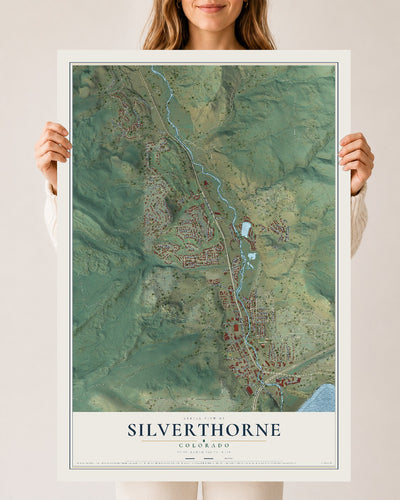 Map of Silverthorne, Colorado, 24 x 36 inch unframed archival matte print
