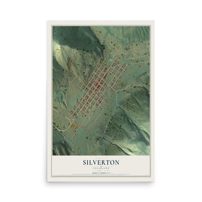 Map of Silverton, Colorado, 12 x 18 inch unframed archival matte print