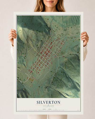 Map of Silverton, Colorado, 24 x 36 inch unframed archival matte print
