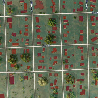 Close-up of the map of Simla, Colorado print showing street and building detail