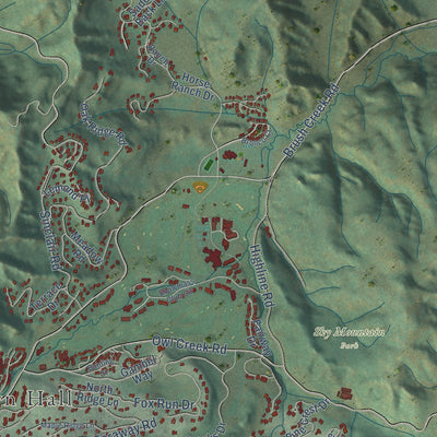 Close-up of the map of Snowmass Village, Colorado print showing street and building detail
