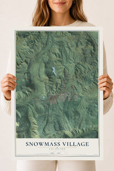 Map of Snowmass Village, Colorado, 18 x 24 inch unframed archival matte print