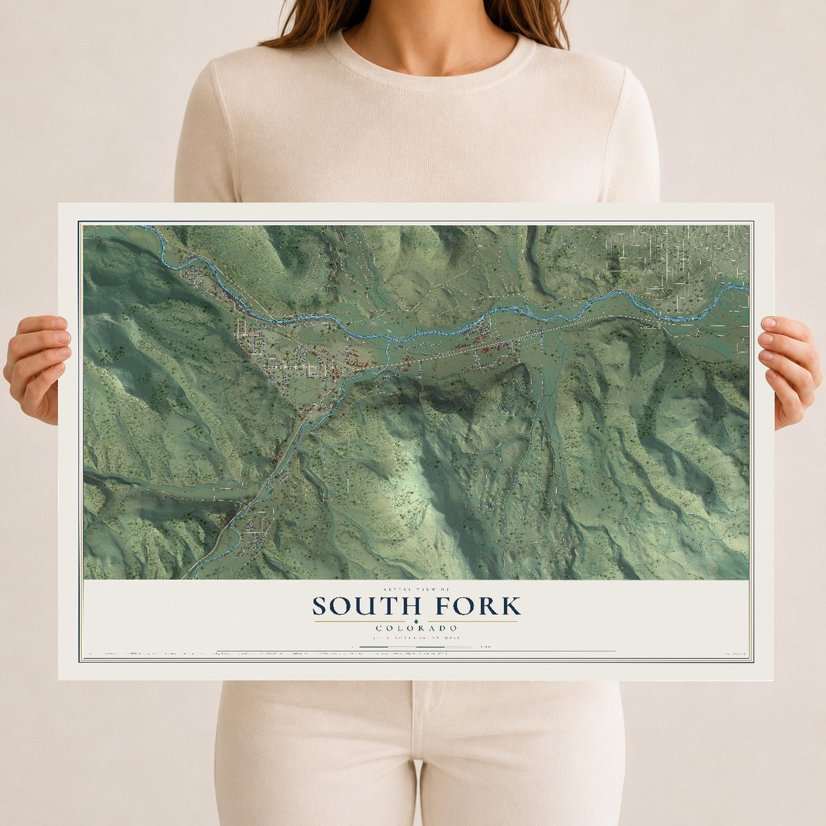 Map of South Fork, Colorado, 12 x 18 inch unframed archival matte print
