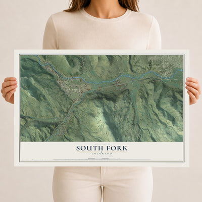 Map of South Fork, Colorado, 12 x 18 inch unframed archival matte print