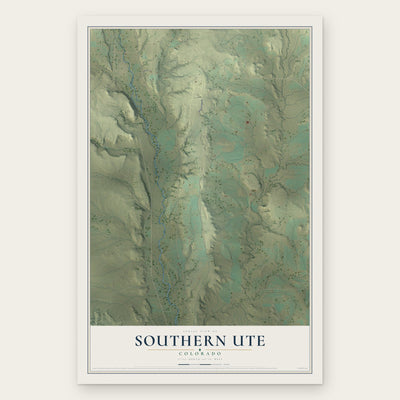 Southern Ute, Colorado map print, the full design