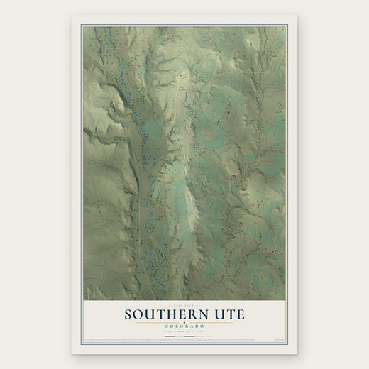 Southern Ute, Colorado map print, the full design