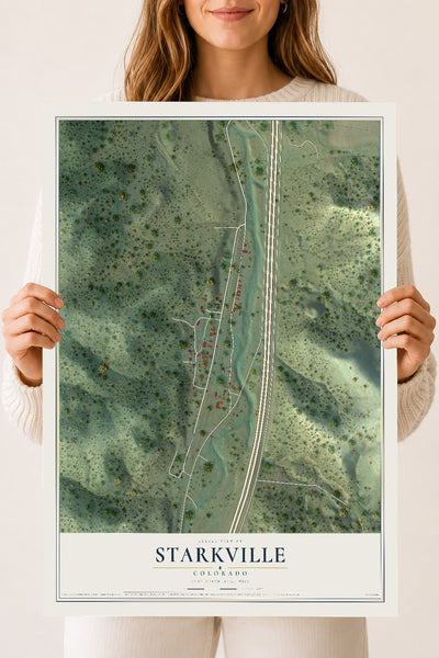 Map of Starkville, Colorado, 18 x 24 inch unframed archival matte print