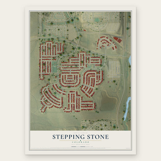 Stepping Stone, Colorado map print, the full design