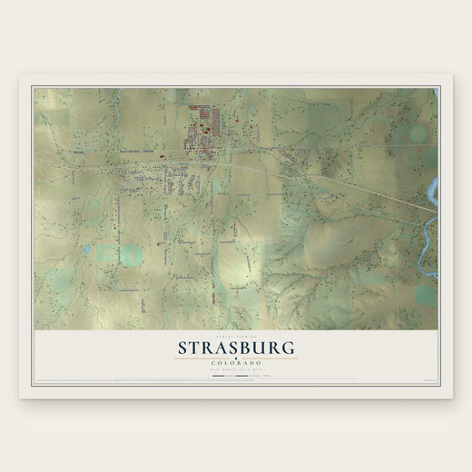 Strasburg, Colorado map print, the full design
