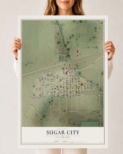 Map of Sugar City, Colorado, 24 x 36 inch unframed archival matte print